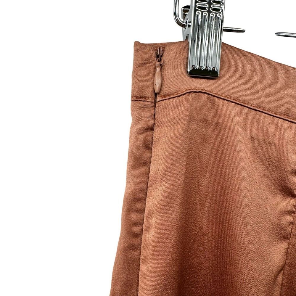 FATE 2pc Satin Cropped Wrap Blazer & Wide Leg Pant‎ Set Brown Medium Large NWT - Picture 5 of 16